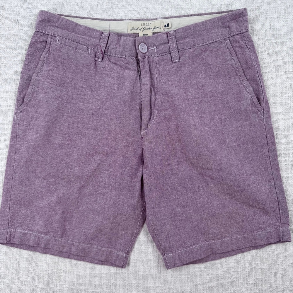 H&M LOGG Mens 29 Heather Red Casual Chino Shorts Label of Graded Goods